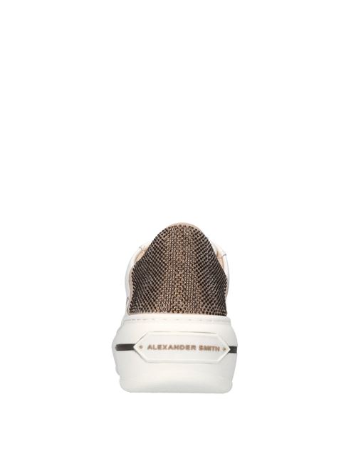 Sneakers in pelle,ecopelle e strass ALEXANDER SMITH | LANCASTER WOMAN LSW 1912BIANCO-DARK BEIGE